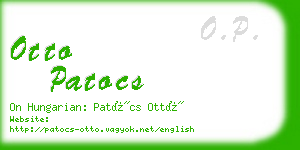 otto patocs business card